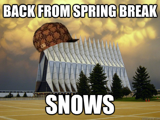 back from spring break snows  