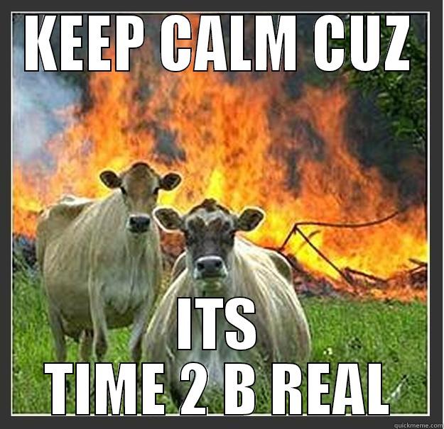 KEEP CALM CUZ ITS TIME 2 B REAL Evil cows