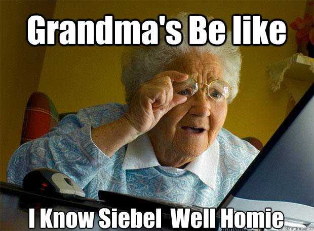 Grandma's Be like I Know Siebel  Well Homie    Grandma finds the Internet