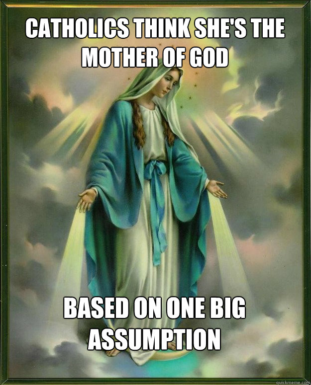 Catholics think she's the Mother of God Based on one big Assumption  assumption
