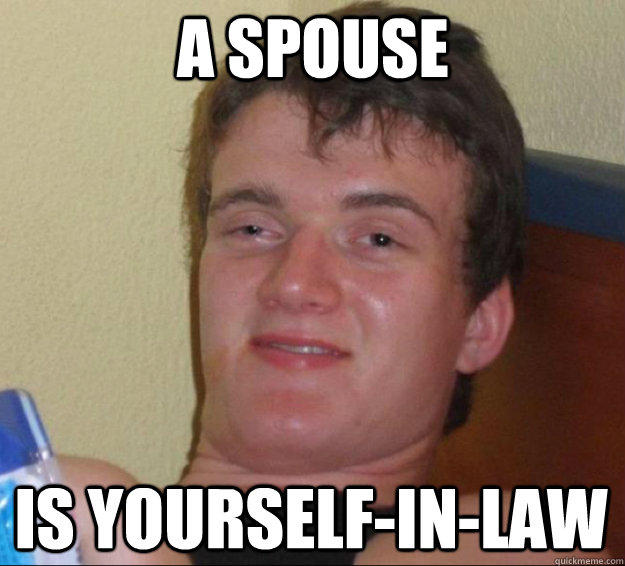 a spouse is yourself-in-law  