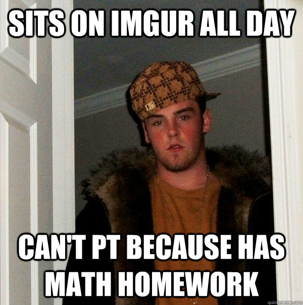 Sits on imgur all day can't pt because has math homework  Scumbag Steve