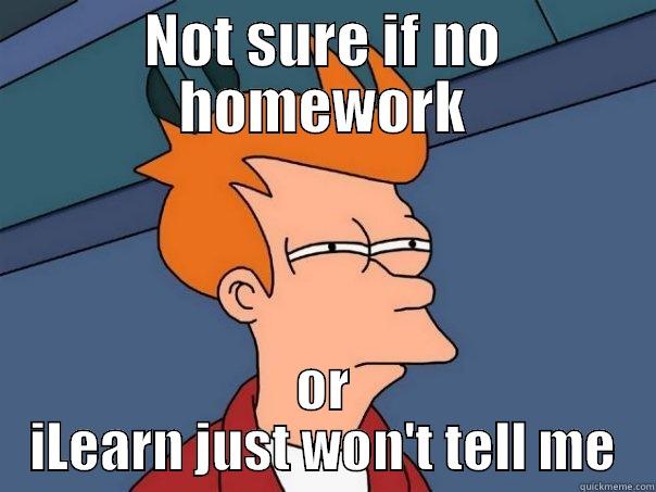 ilearn fail - NOT SURE IF NO HOMEWORK OR ILEARN JUST WON'T TELL ME Futurama Fry