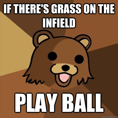 If there's grass on the infield Play Ball - If there's grass on the infield Play Ball  Pedobear