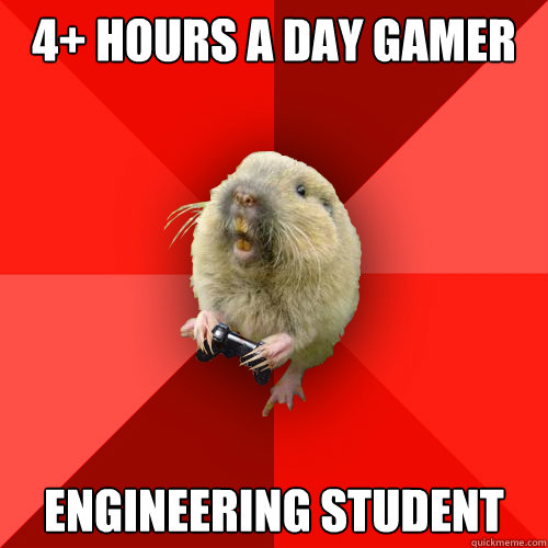 4+ hours a day gamer Engineering Student  Gaming Gopher