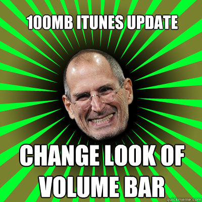 100mb itunes update change look of volume bar  