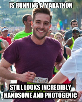 is running a marathon still looks incredibly handsome and photogenic  Ridiculously photogenic guy