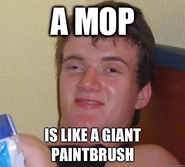 A mop Is like a giant paintbrush   10 Guy