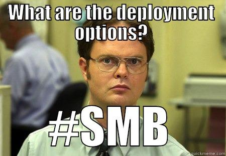 WHAT ARE THE DEPLOYMENT OPTIONS? #SMB Schrute