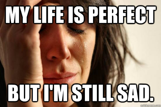 My life is perfect but i'm still sad.  First World Problems