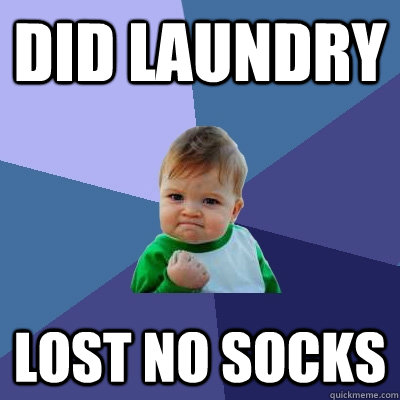 did laundry lost no socks  Success Kid