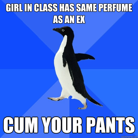 girl in class has same perfume as an ex cum your pants  Socially Awkward Penguin