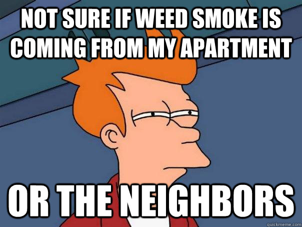 Not sure if weed smoke is coming from my apartment Or the neighbors - Not sure if weed smoke is coming from my apartment Or the neighbors  Futurama Fry