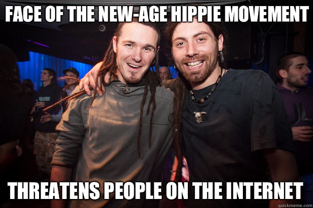 Face of the new-age hippie movement Threatens people on the Internet   Cool Psytrance Bros