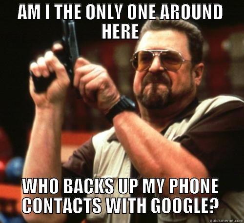 AM I THE ONLY ONE AROUND HERE WHO BACKS UP MY PHONE CONTACTS WITH GOOGLE? Am I The Only One Around Here