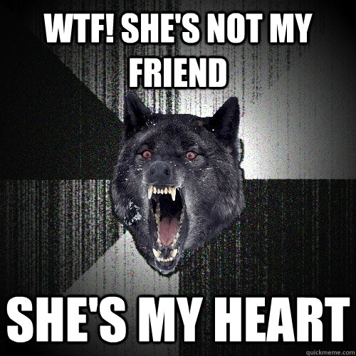 WTF! she's not my friend she's my heart  Insanity Wolf