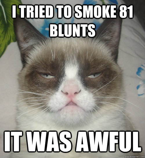 I tried to smoke 81 blunts it was awful - I tried to smoke 81 blunts it was awful  Misc