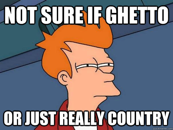 Not sure if ghetto Or just really country - Not sure if ghetto Or just really country  Futurama Fry