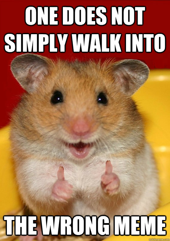 one does not simply walk into the wrong meme   - one does not simply walk into the wrong meme    Rationalization Hamster