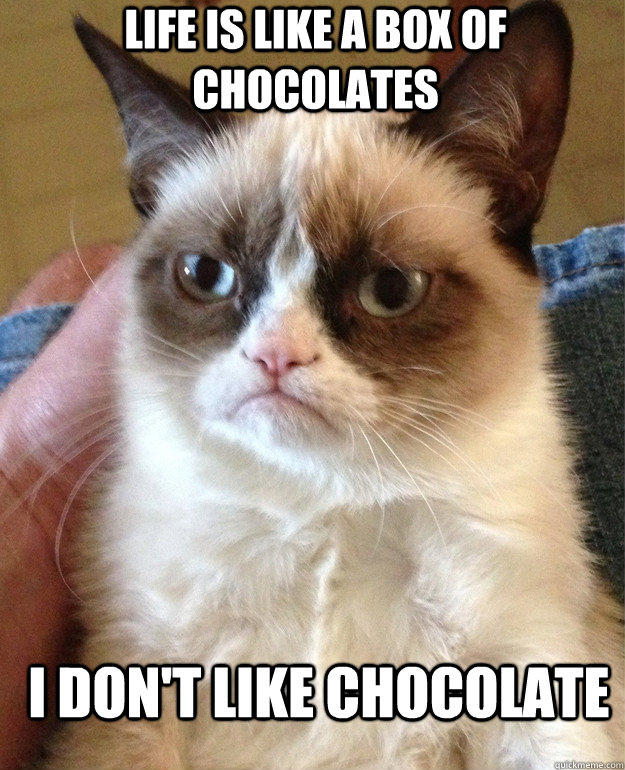 Life is like a box of chocolates i don't like chocolate  