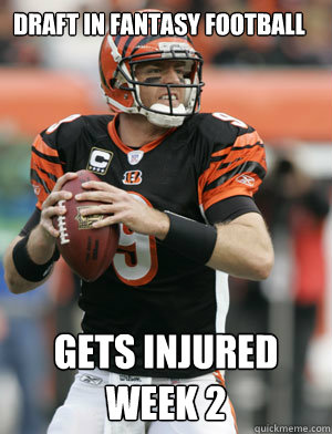 Draft in Fantasy football Gets injured week 2 - Draft in Fantasy football Gets injured week 2  Carson Palmer