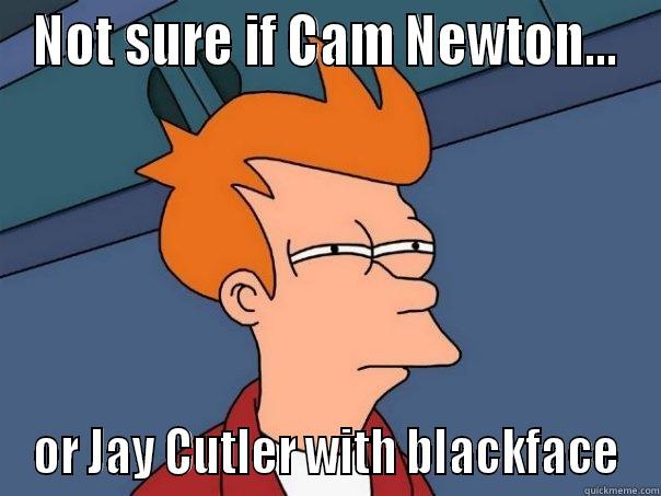 NOT SURE IF CAM NEWTON... OR JAY CUTLER WITH BLACKFACE Futurama Fry