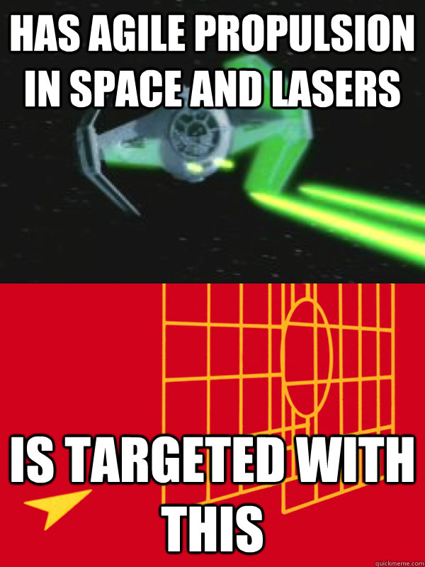 has agile propulsion in space and lasers is targeted with this  