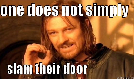 door slamming - ONE DOES NOT SIMPLY   SLAM THEIR DOOR                  Boromir