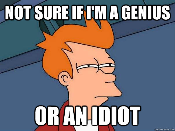 Not sure if I'm a genius or an idiot  Futurama Fry