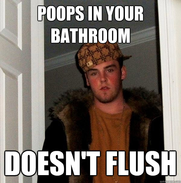 Poops in your bathroom Doesn't Flush  Scumbag Steve