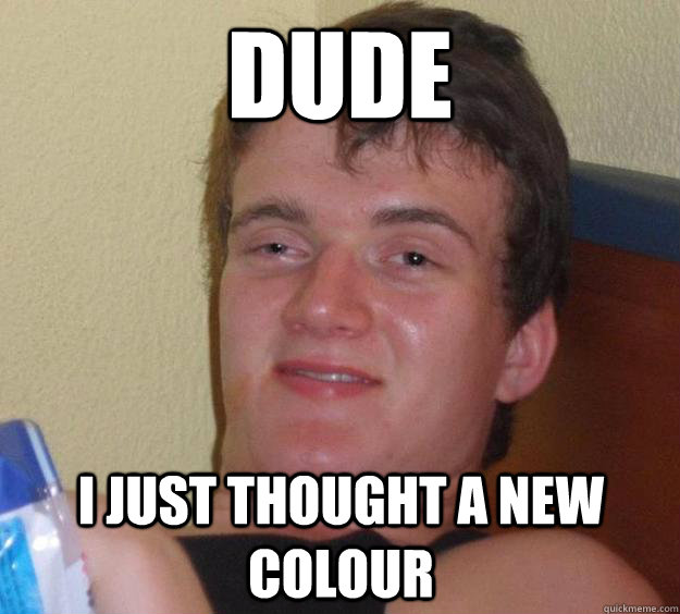 DUDE I JUST THOUGHT A NEW COLOUR - DUDE I JUST THOUGHT A NEW COLOUR  10 Guy