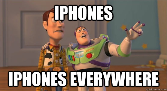 Iphones  Iphones everywhere   Toy Story Everywhere