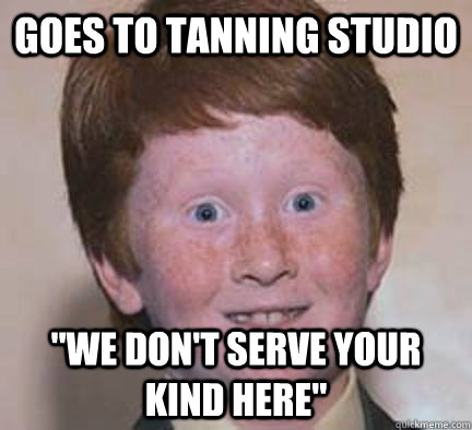 goes to tanning studio 