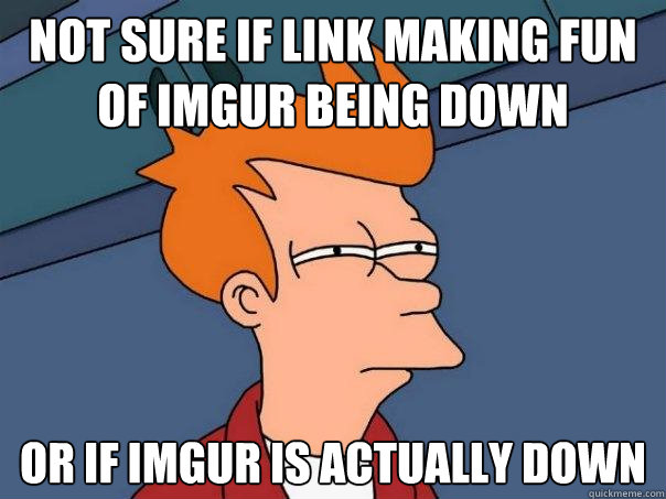 Not sure if link making fun of imgur being down Or if imgur is actually down - Not sure if link making fun of imgur being down Or if imgur is actually down  Futurama Fry