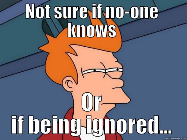 NOT SURE IF NO-ONE KNOWS OR IF BEING IGNORED... Futurama Fry