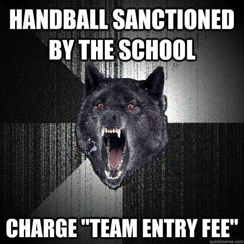 handball sanctioned by the school charge 