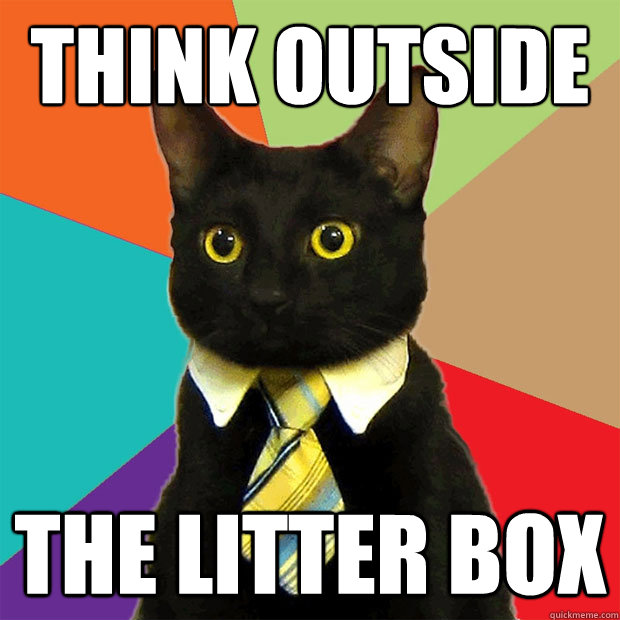 THINK OUTSIDE THE LITTER BOX  Business Cat