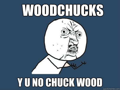 woodchucks y u no chuck wood  Y U No