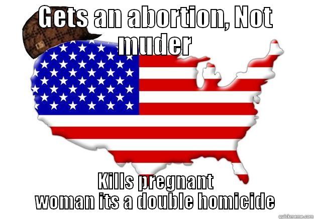 GETS AN ABORTION, NOT MUDER KILLS PREGNANT WOMAN ITS A DOUBLE HOMICIDE Scumbag america