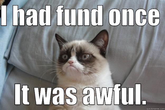 I HAD FUND ONCE  IT WAS AWFUL. Grumpy Cat