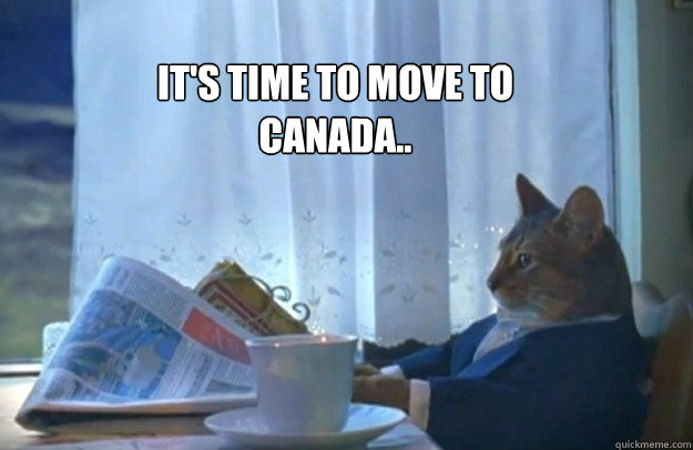 It's time to move to
Canada..  Sophisticated Cat