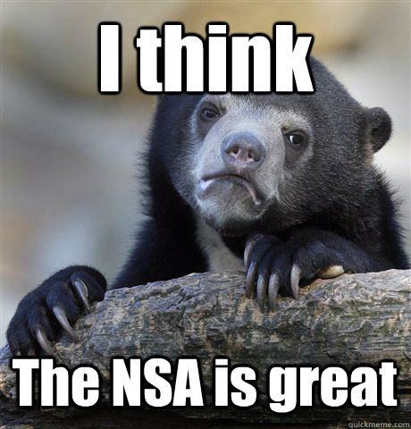 I think  The NSA is great   Confession Bear