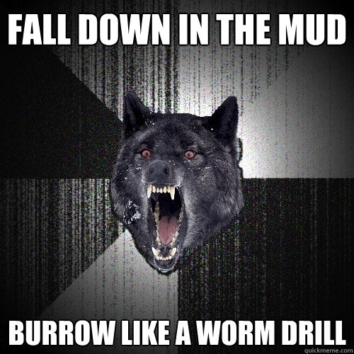 fall down in the mud burrow like a worm drill - fall down in the mud burrow like a worm drill  Insanity Wolf