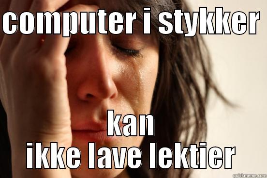 COMPUTER I STYKKER  KAN IKKE LAVE LEKTIER First World Problems