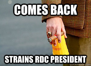 Comes back Strains RDC president  Good Guy VMI Alumni