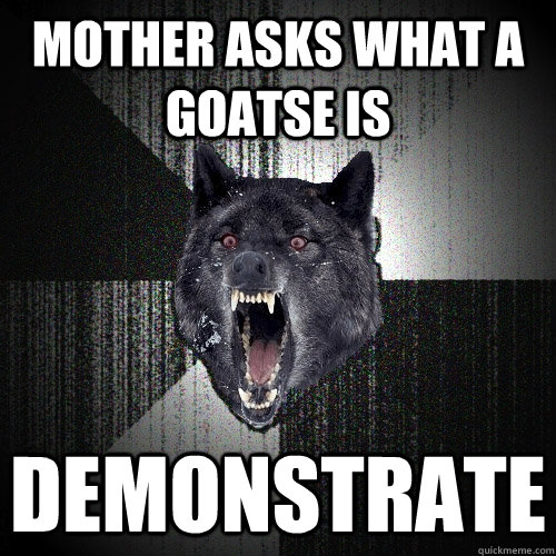 Mother asks what a goatse is demonstrate  Insanity Wolf