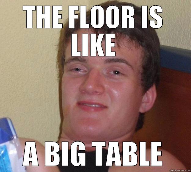 MY SO AFTER WAKING UP AFTER A NAP - THE FLOOR IS LIKE A BIG TABLE 10 Guy