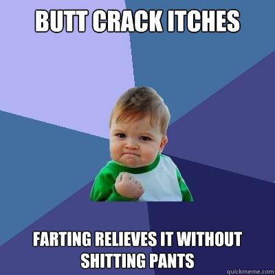 Butt crack itches farting relieves it without shitting pants - Butt crack itches farting relieves it without shitting pants  Success Kid