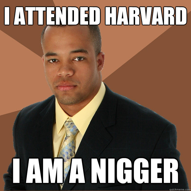 I attended Harvard I am a nigger  Successful Black Man