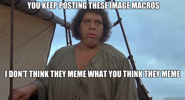 you keep posting these image macros i don't think they meme what you think they meme - you keep posting these image macros i don't think they meme what you think they meme  Andre the Giant